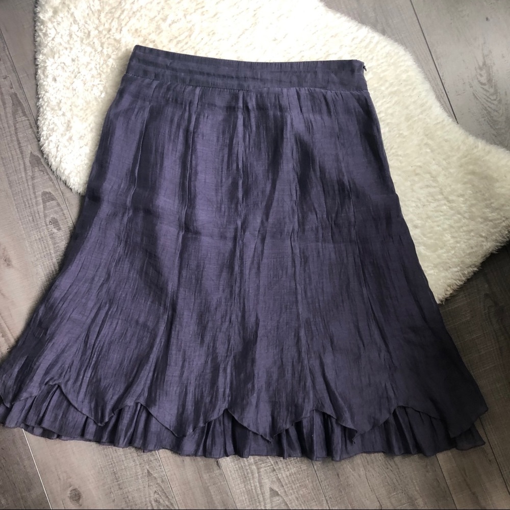 Purple/grey Layered Midi Skirt